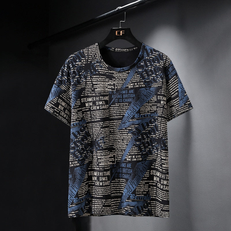 Oversize T-shirts Men Big Size 10XL Tops Tees Summer Hip Hop Casual Letter Print Tshirts Plus Size 9XL10XL Clothes HX365