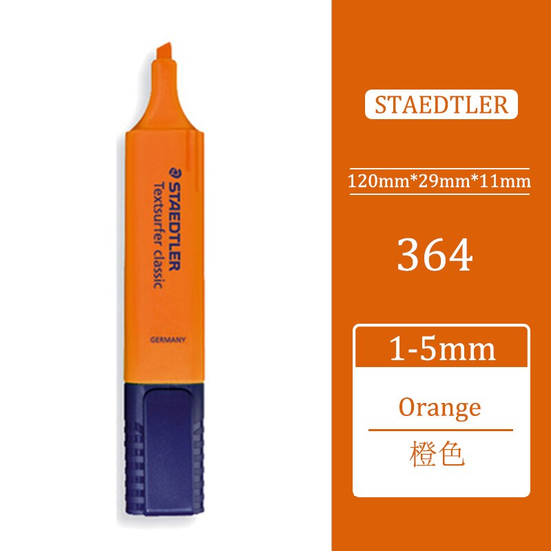1pcs STAEDTLER 364 Highlighter Pen Oblique Head Marker Pen Poster Pen New Macaron Color Department Student Office Use