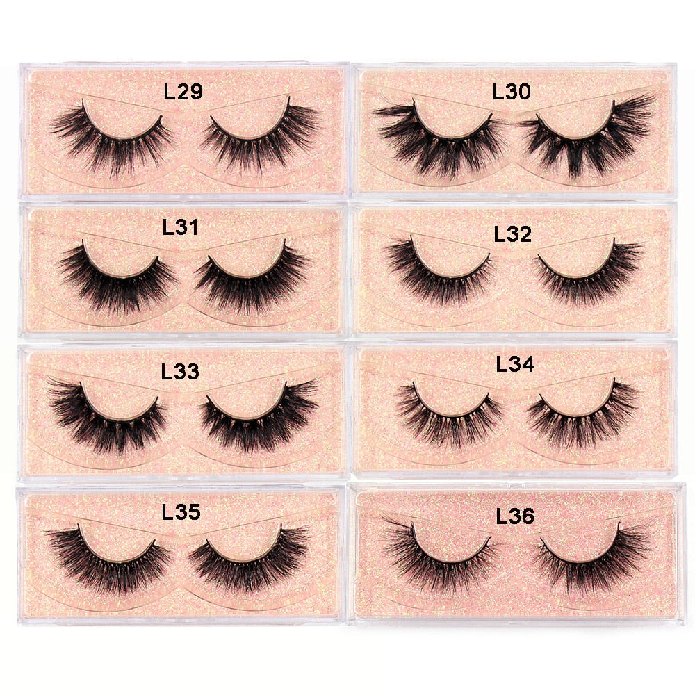 LEHUAMAO Fluffy Mink Lashes Short Wispy Natural Eyelashes 15mm-18mm Hamdmade Real 3D Mink Eyelashes Makeup False Lashes