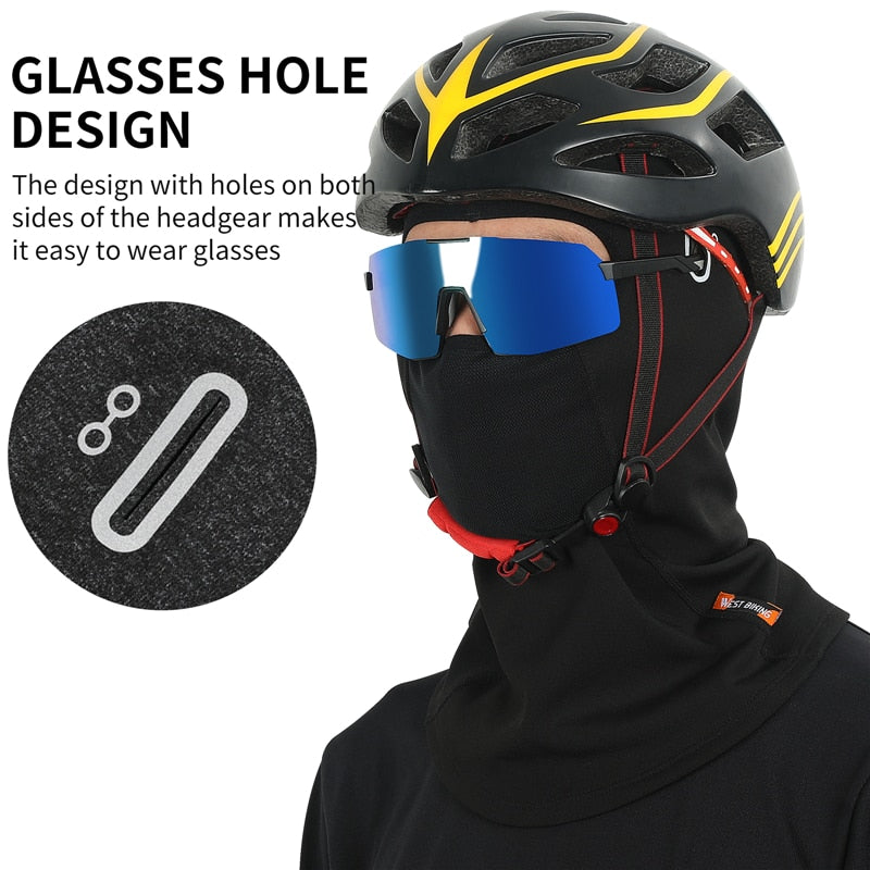 WEST BIKING Cycling Scarf Winter Warm Hat Breathable Windproof Sport Balaclava Cycling Headwear MTB Bike Motorcycle Helmet Liner