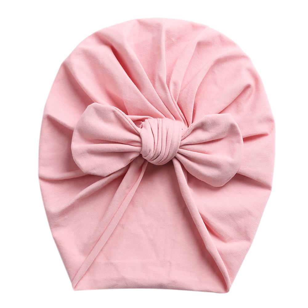 Solid Baby Cotton Beanies Cute Bear Ear Bowknot Turban Hats Sweet Soft 0-4T Elastic Caps for Newborn Baby Boy Girls Headwraps