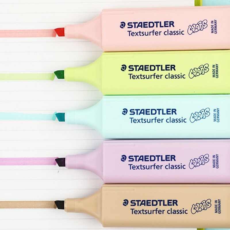 1pcs STAEDTLER 364 Highlighter Pen Oblique Head Marker Pen Poster Pen New Macaron Color Department Student Office Use