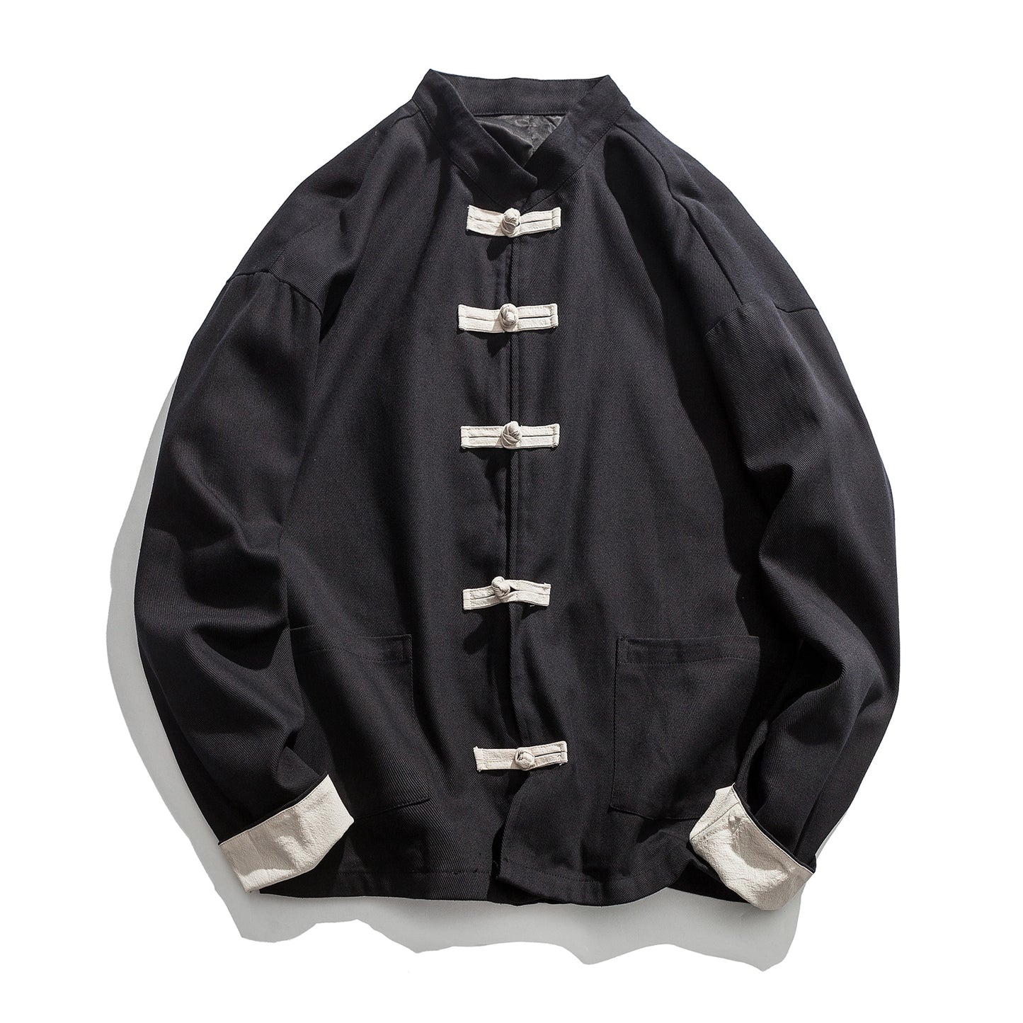 Kimono Jacket Men Men Cotton Jacket China Style Frog Closure Button Kongfu Coat Male Loose Parchwork Cardigan Overcoat 5XL