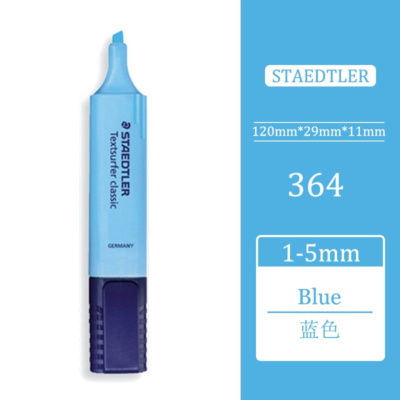1pcs STAEDTLER 364 Highlighter Pen Oblique Head Marker Pen Poster Pen New Macaron Color Department Student Office Use