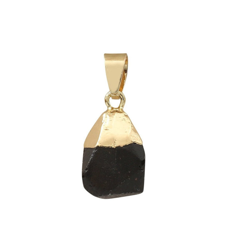 Fashion Quartz Pendant Necklace Natural Stone Irregular Crystal Necklace Female Bohemian Jewelry