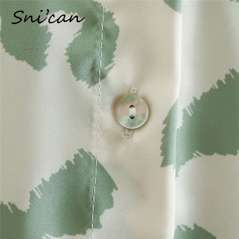 Snican Leopard Print Blouse Women Spring Long Sleeve Turn Down Collar Office Ladies Satin Shirts Blusas De Mujer Chemise Za 2021