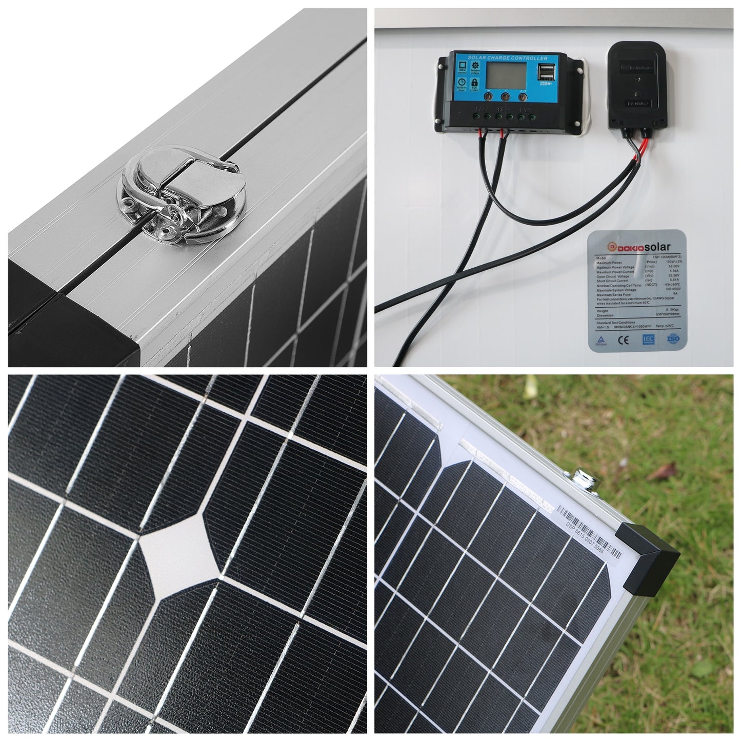 Dokio 18V 100W (2*50W) Foldable Solar Panel 12V Solar Battery Charge Cell Solar panel Sets With 12V 10A Controller Solar Syste