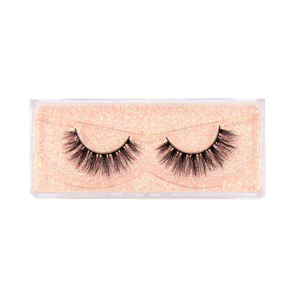 LEHUAMAO Fluffy Mink Lashes Short Wispy Natural Eyelashes 15mm-18mm Hamdmade Real 3D Mink Eyelashes Makeup False Lashes