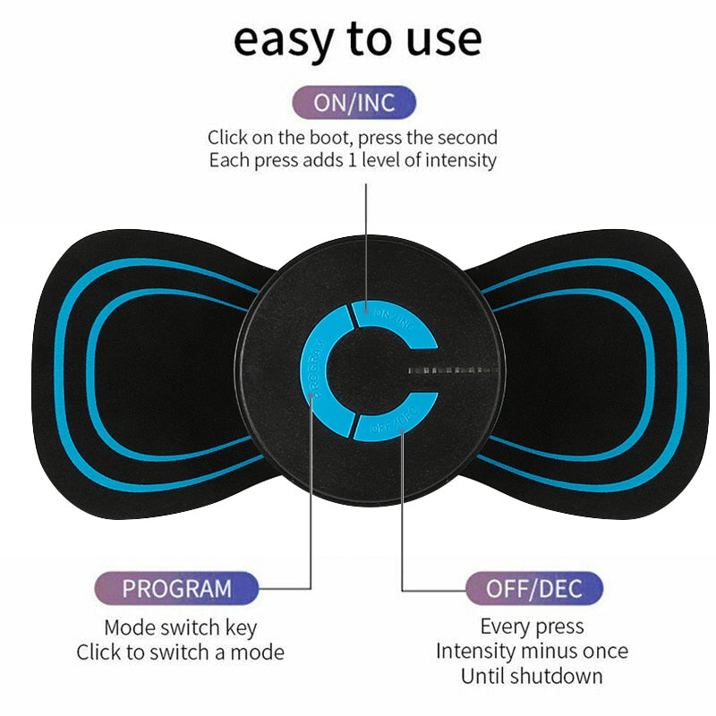 Mini Electric Neck Massager Pad Low Frequency Pulse Stimulator Stickers Shoulder Cervical Vertebra Muscle Relief Pain Massage