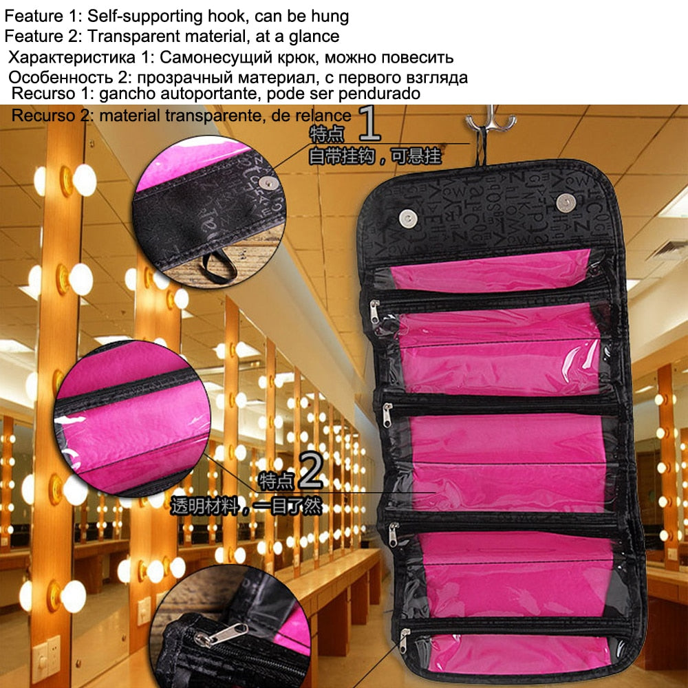 Necesser Beautician Travel Vanity Necessaries Women Beauty Toiletry Kit Make Up Makeup Cosmetic Bag Organizer Case Pouch Purse