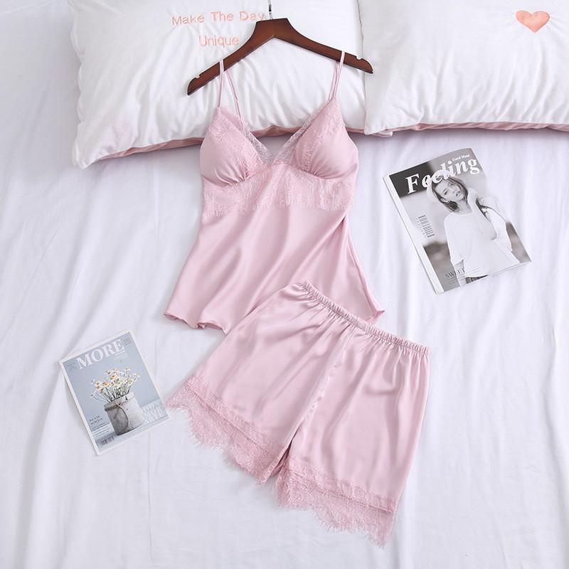 Lace Sexy Kimono Bathrobe Gown Satin Women Pink Sleepwear Casual Spring Summer New Nightwear Intimate Lingerie Homewear