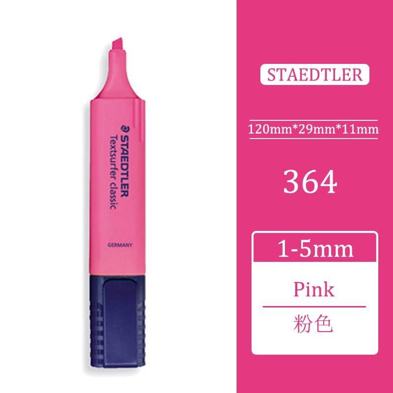 1pcs STAEDTLER 364 Highlighter Pen Oblique Head Marker Pen Poster Pen New Macaron Color Department Student Office Use