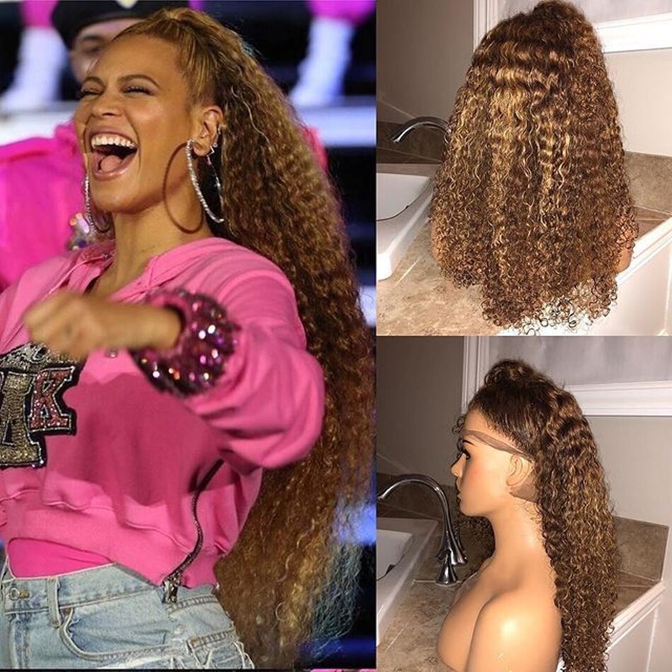 Blonde Highlight Curly Human Hair Wigs Water Wave Lace Front Wig For Women Short Bob Wig Deep Wave Frontal Wig Natural Hair 100%