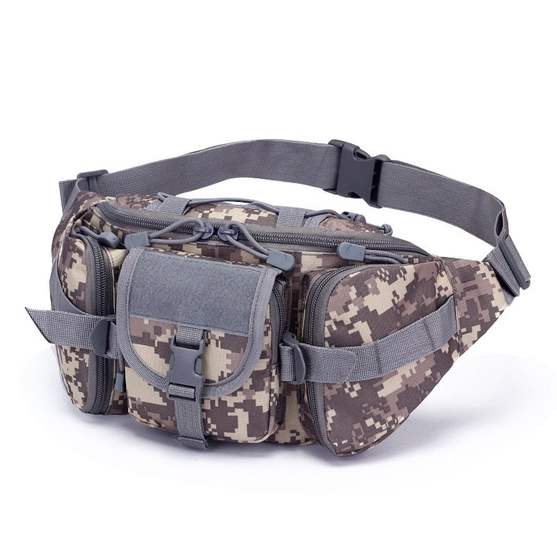 Military Fan Bag Tactical Waist Bag Sports Outdoor Large-Capacity Waterproof Riding Travel Running Multi-Function Chest Bag