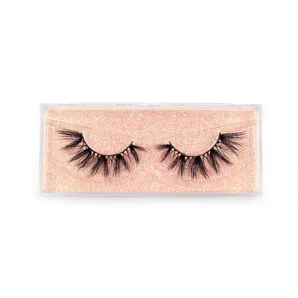 LEHUAMAO Fluffy Mink Lashes Short Wispy Natural Eyelashes 15mm-18mm Hamdmade Real 3D Mink Eyelashes Makeup False Lashes