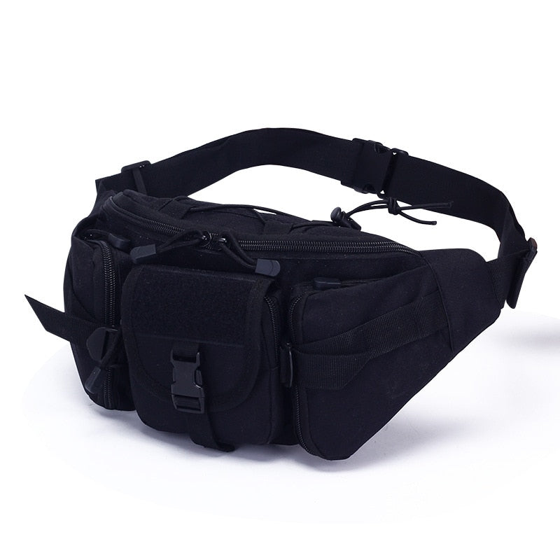 Military Fan Bag Tactical Waist Bag Sports Outdoor Large-Capacity Waterproof Riding Travel Running Multi-Function Chest Bag