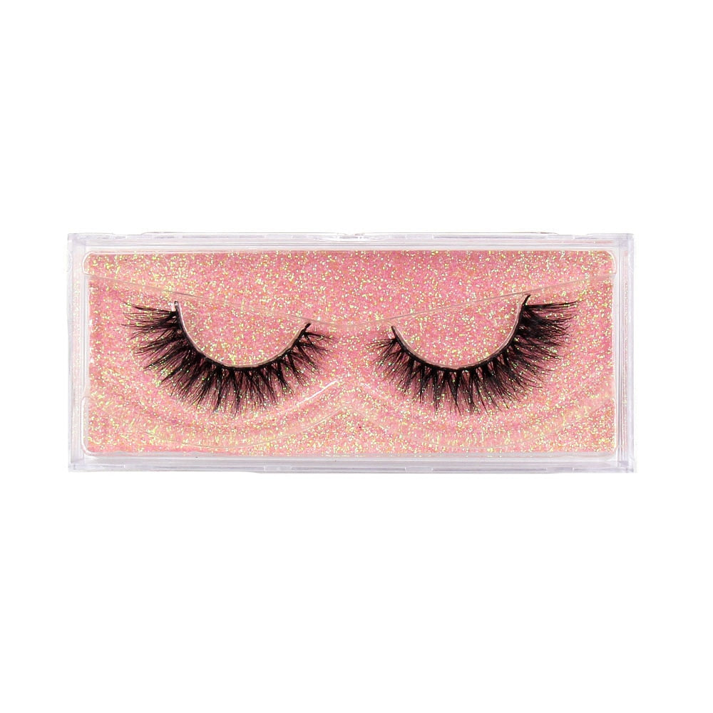 LEHUAMAO Fluffy Mink Lashes Short Wispy Natural Eyelashes 15mm-18mm Hamdmade Real 3D Mink Eyelashes Makeup False Lashes