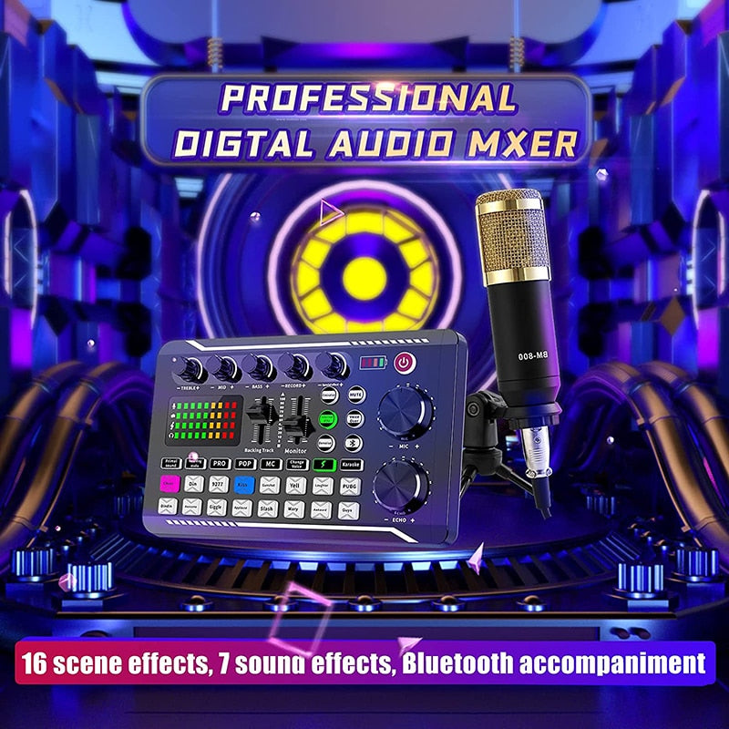 Streaming Microphone Kit with Audio Mixer(Optional) and Condenser Microphone,Microphone Set for Podcast,Live Broadcast,Podcast