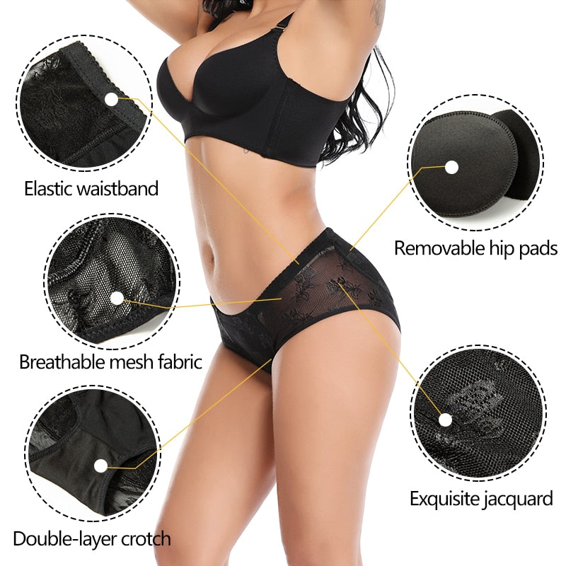 Women Shaper Butt Padded Panty Booty Lifter Hip Enhancer Shapewear Sexy Padding Briefs Fake Pads Underpants Push Up Underwear