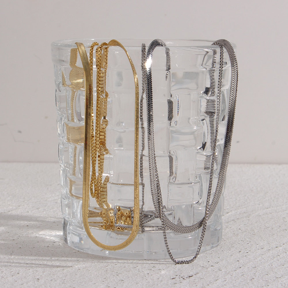 2022 High Quality Korean 14k Gold Plated Fine Jewelry Women Fairy Double Chains Necklaces for Female Star Moon Pendant Mom Gifts