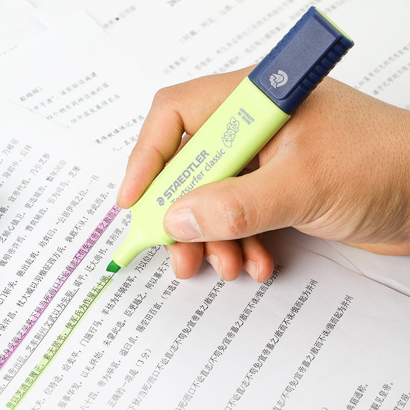 1pcs STAEDTLER 364 Highlighter Pen Oblique Head Marker Pen Poster Pen New Macaron Color Department Student Office Use