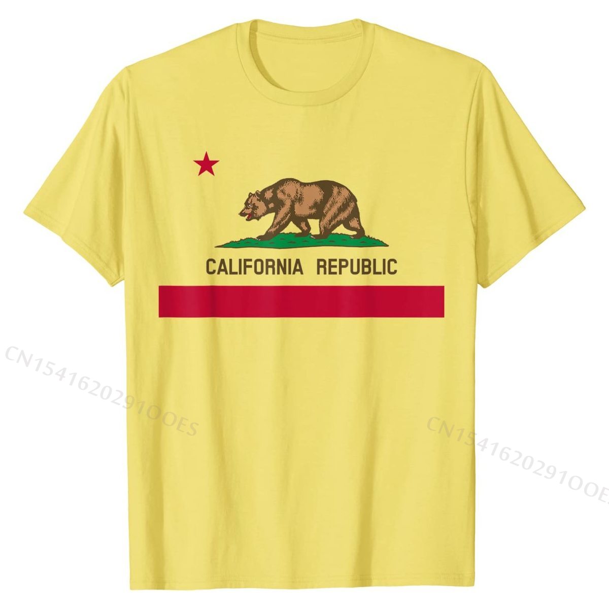 California Republic Flag Patriotic State Travel USA Gift T-Shirt Cotton Tops Tees Hip hop Discount Normal T Shirt