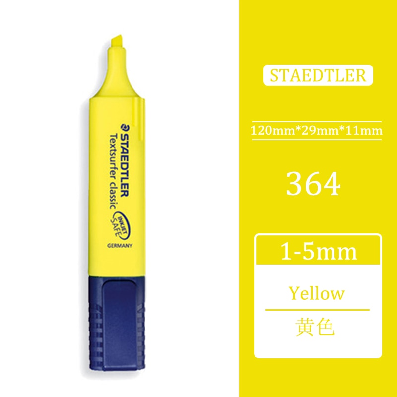 1pcs STAEDTLER 364 Highlighter Pen Oblique Head Marker Pen Poster Pen New Macaron Color Department Student Office Use