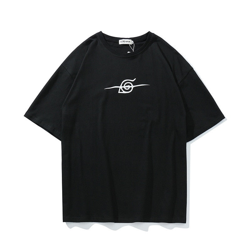 Japanese Cartoon Anime T-shirt Itachi Print Tee Streetwear Harajuku T Shirts Cotton Black Casual Women Couple Shirts CS690