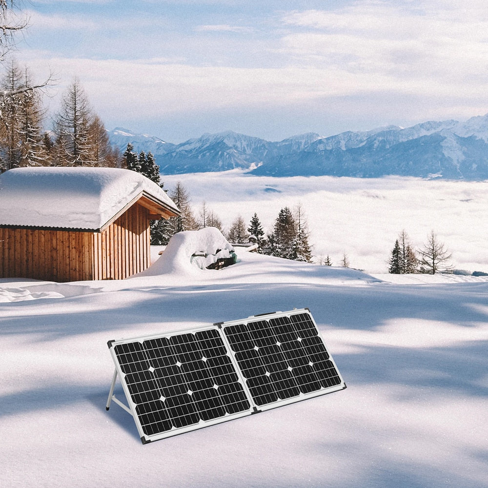 Dokio 18V 100W (2*50W) Foldable Solar Panel 12V Solar Battery Charge Cell Solar panel Sets With 12V 10A Controller Solar Syste