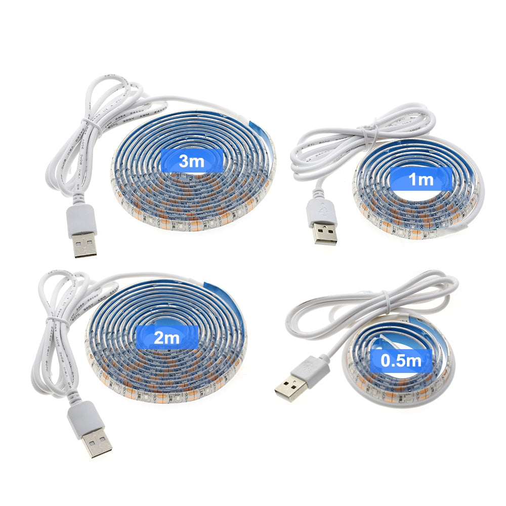 UV LED Strip Light 5V DC 2835 0.5M 1M 2M Waterproof Purple Ribbon Ultraviolet USB Rope Tape for DJ Fluorescence
