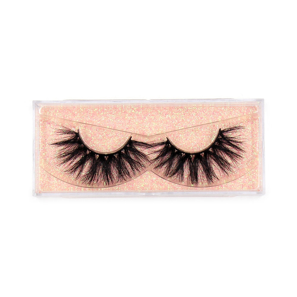 LEHUAMAO Fluffy Mink Lashes Short Wispy Natural Eyelashes 15mm-18mm Hamdmade Real 3D Mink Eyelashes Makeup False Lashes