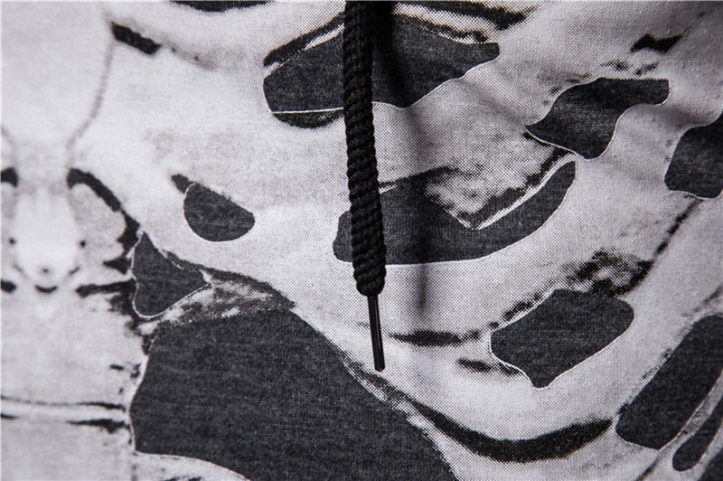 Mens Hoodies Mask Skull Pullover Hip Hop Hooded Sweatshirt Tops 3D Print Skeleton Halloween Cosplay Sudadera Harajuku Streetwear