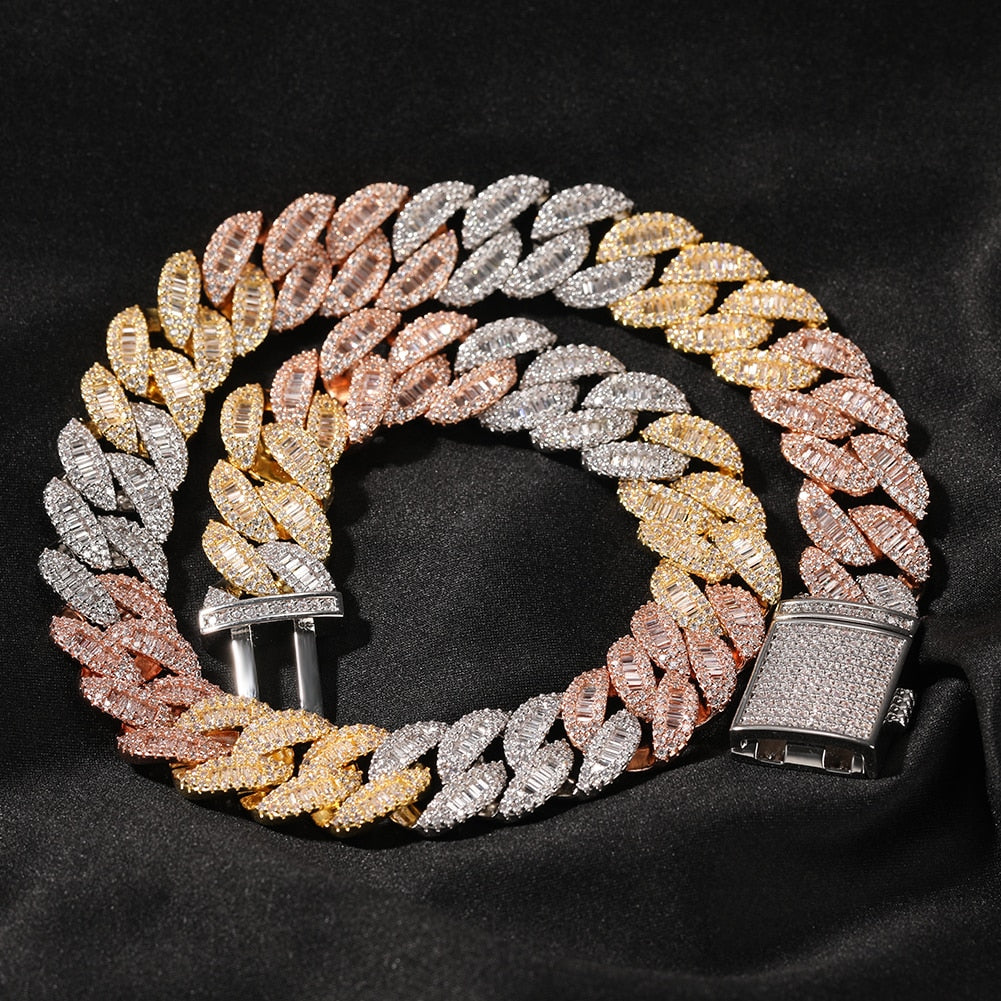 THE BLING KING Moon Square Buckle Zirconia Tennis Lovely Top Quality Hiphop Necklace Luxury Full Iced Out CZ Jewelry