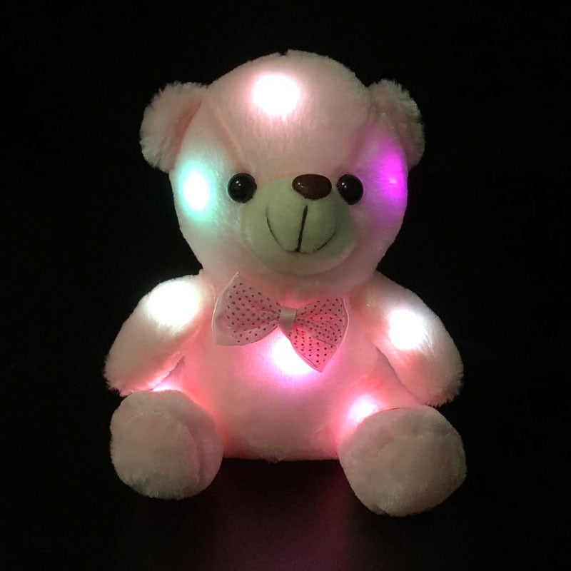20CM Colorful Glowing Luminous Plush Baby Toys Lighting Stuffed Bear Teddy Bear Lovely Gifts for Kids
