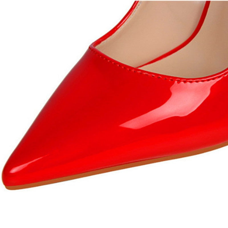 Bigtree Cut-outs Bowtie Pointed Toe 10cm High Heels Solid Patent Leather Shallow Woman Party Pumps Office Ol Shoes Woman