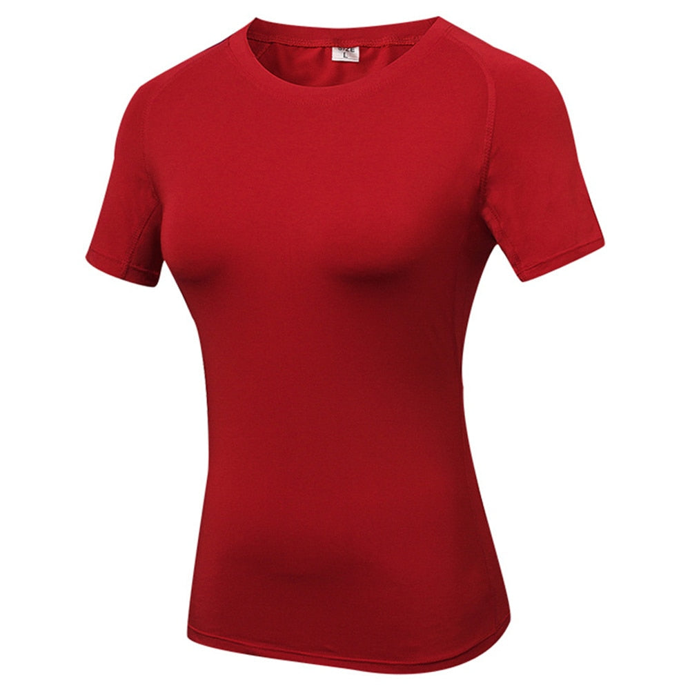 Gym T shirt Compression Tights Women's Sport Tshirt Quick Drying Rashguad Running Tops Fitness Tees Jogger Jogging Blouse Jersey