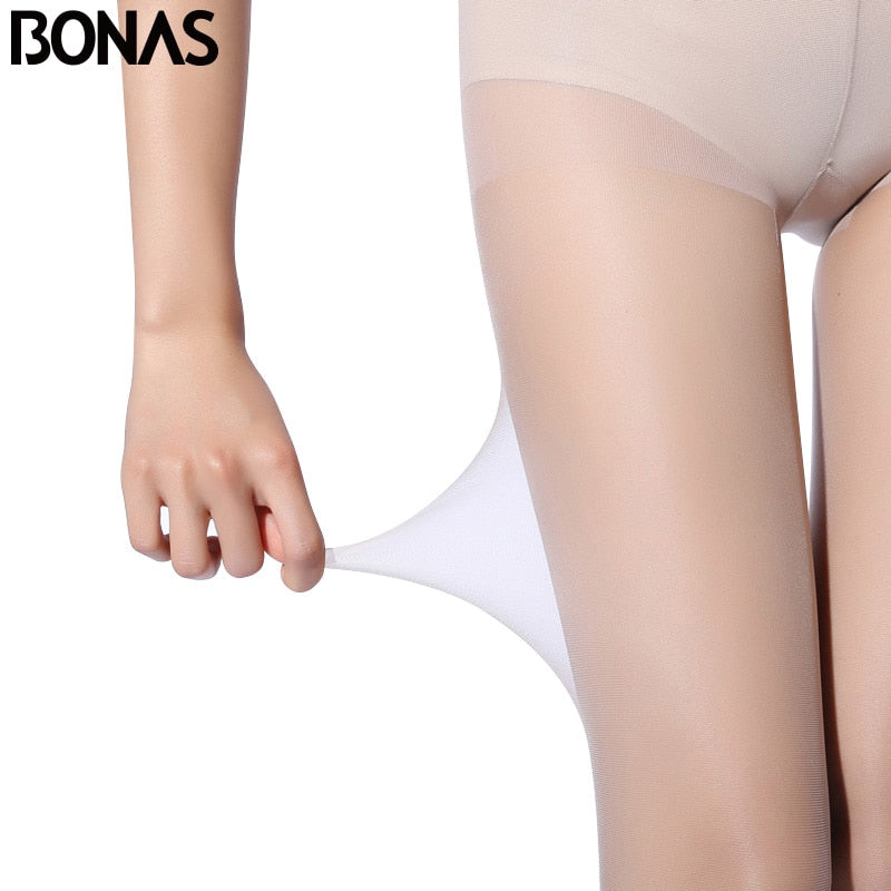 BONAS 15D Sexy Breathable Tights Women Pantyhose Ultra-thin Nylon Tights Stretchy Stockings Female Tear-resistant Pantyhose