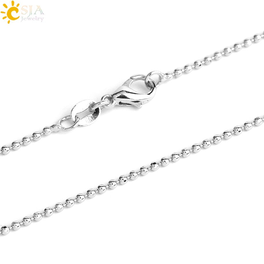 CSJA Natural Stone Flower of Life Pendant Necklace Reiki Amulets Hollow Out Circle Pendants Fit for Women Men Charm Jewelry G052