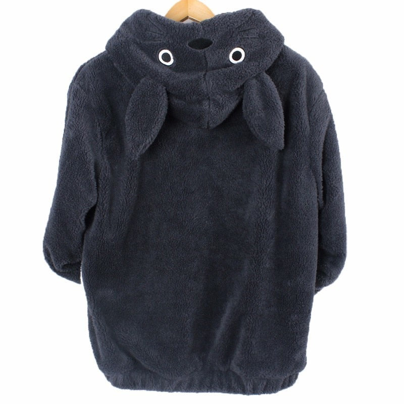 Anime Totoro jacket Autumn Winter men women Double flannel warm Plush hooded coat Couple cosplay Fleece outerwear With Ear S-6XL