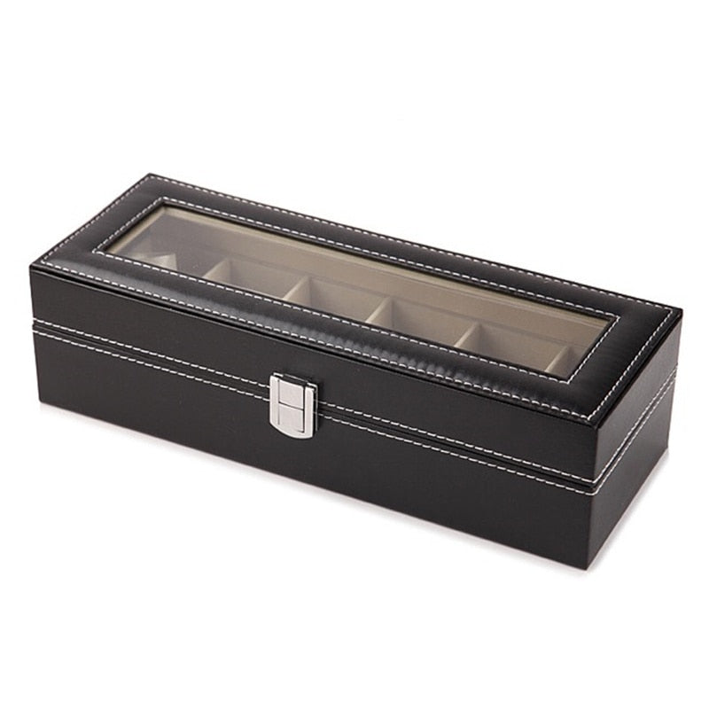 2/6/10/12 Slots PU Leather Watch Storage Box Organizer New Mechanical Mens Watch Display Holder Cases Jewelry Gift Boxes Case