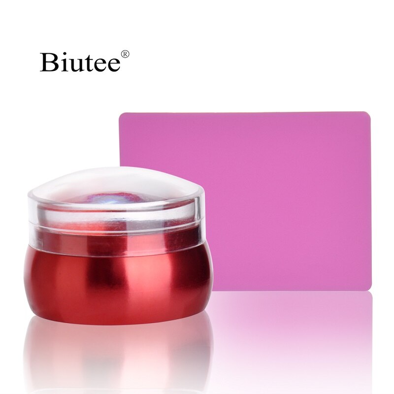 Biutee Nail Art Templates Pure Clear Jelly Silicone nail stamping plates Scraper with Stamping Gel Kit Nail Stamp Nail Art