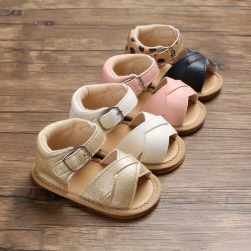 Citgeett Summer Baby Boy Girl Sandals Prewalker Newborn Kids Leather Soft Sole Crib Shoes