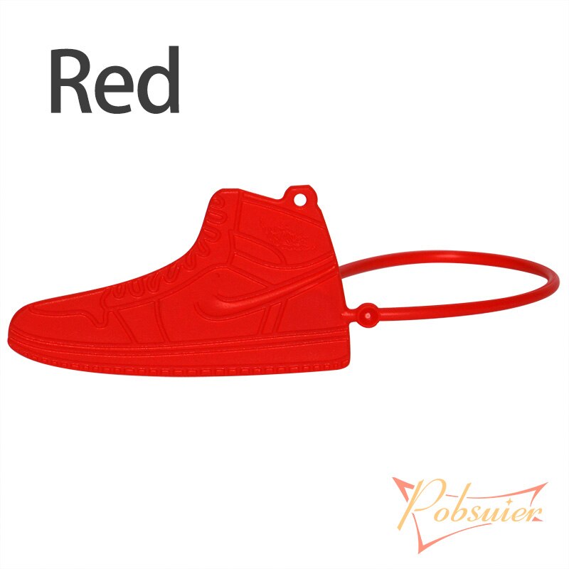 100 Custom Logo on AJ Labels Tags Off Disposable White Plastic Brand Printed Hang Label Tag for Sneakers Air Shoes 160mm/6.3"