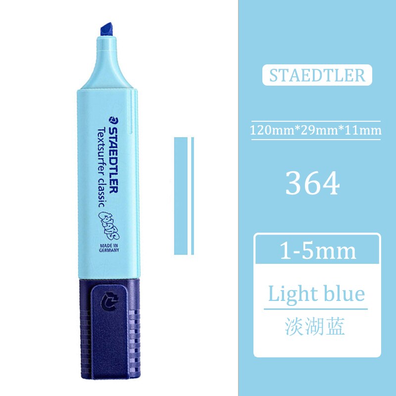 1pcs STAEDTLER 364 Highlighter Pen Oblique Head Marker Pen Poster Pen New Macaron Color Department Student Office Use