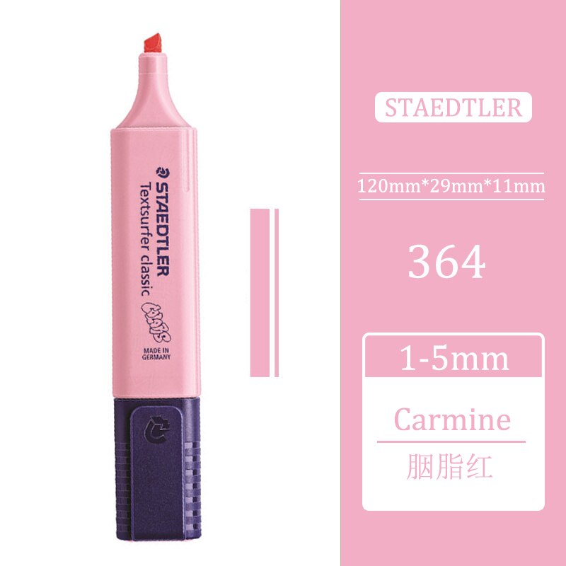 1pcs STAEDTLER 364 Highlighter Pen Oblique Head Marker Pen Poster Pen New Macaron Color Department Student Office Use
