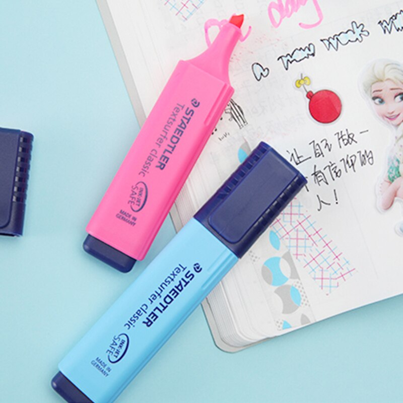 1pcs STAEDTLER 364 Highlighter Pen Oblique Head Marker Pen Poster Pen New Macaron Color Department Student Office Use
