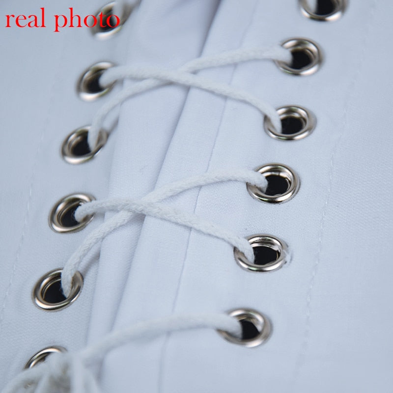 VIBESOOTD Lace Up White Sexy V-Neck Women Tops and Blouses Long Sleeve Fashion Crop Tops Shirts Ladies Blouses Streetwear