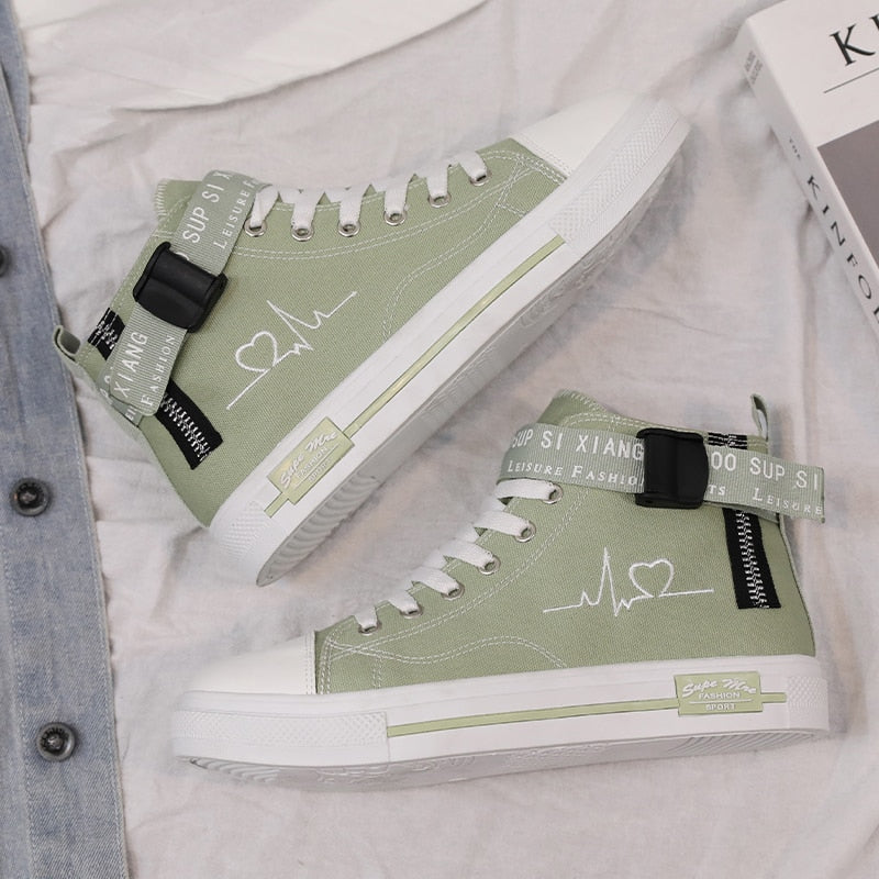 TYDZSMT Sneakers Fashion Women Canvas Shoes Breathable Flats Shoes High Top 2022 Spring Vulcanized Shoes Women Tenis Feminino