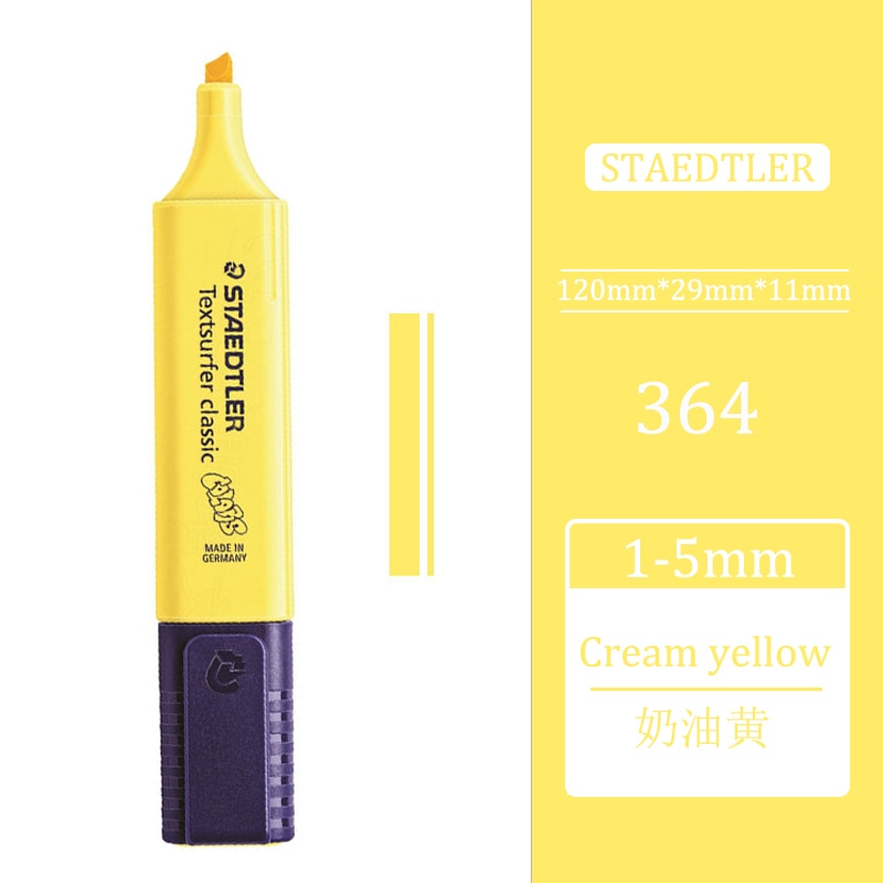 1pcs STAEDTLER 364 Highlighter Pen Oblique Head Marker Pen Poster Pen New Macaron Color Department Student Office Use