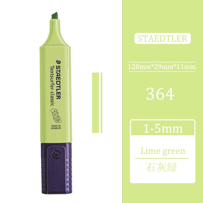 1pcs STAEDTLER 364 Highlighter Pen Oblique Head Marker Pen Poster Pen New Macaron Color Department Student Office Use